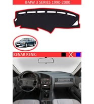 Bmw 3 Series 1990-2000 Için Uygun Torpido Koruma Halısı Siyah Kenar Renk Kırmızı