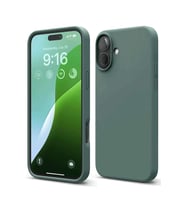 iPhone 16 Plus Kılıf Nano içi Kadife Silikon - Koyu Yeşil