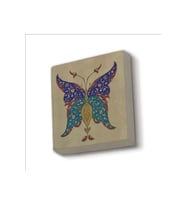 Kelebek Deseni Baskılı Taş Magnet 5X5