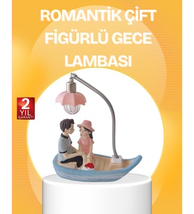 Romantik Çift Figürlü Gece Lambası Sandal Model Sevgiliye Özel Hediye