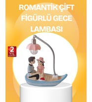 Romantik Çift Figürlü Gece Lambası Sandal Model Sevgiliye Özel Hediye
