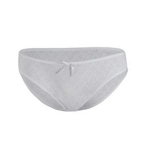12 Adet Yıldız Bayan Kalpli Ribana Bikini Külot Slip Beyaz 3575