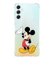 Samsung Galaxy A34 Uyumlu Köşe Korumalı Antişok Kapak Mickey Mouse Tasarımlı Şeffaf Silikon Kılıf