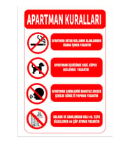 Apartman Kuralları 2 Uyarı Levhası