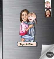 Kişiye Özel Anneler Günü Ahşap Magnet -5
