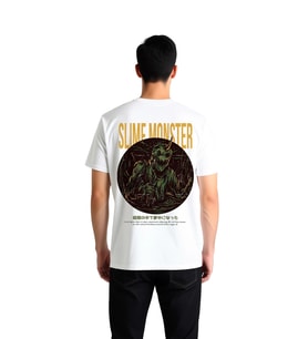 Erkek Slime Monster Grafik Baskılı Tişört %100 Pamuk Rahat Kesim Günlük Konforlu Modern Şık Zarif