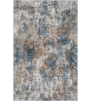Eliana Home Baskılı, Yıkanabilir Kaymaz Taban Salon Halısı LNA1588-SD292 100x150 cm (Gri)