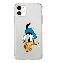 Apple iPhone 11 Uyumlu Köşe Korumalı Antişok  Kapak Donald Duck Tasarımlı Şeffaf  Kılıf