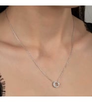 SWAROVSKİ TAŞLI AY YILDIZ 925 AYAR GÜMÜŞ KOLYE