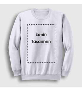 Presmono Unisex Beyaz Kendin Tasarla Kişiye Özel Sweatshirt 519522tt (Beyaz)