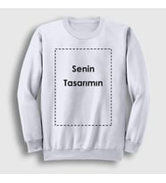 Presmono Unisex Beyaz Kendin Tasarla Kişiye Özel Sweatshirt 519522tt (Beyaz)