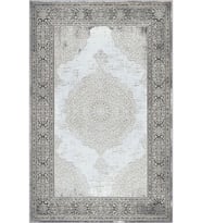 Eliana Home Baskılı, Yıkanabilir Kaymaz Taban Salon Halısı LNA0774 100x150 cm (Gri)