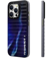 iPhone 15 Pro Uyumlu Kılıf Kuzey Işıkları Desenli Aurora Serisi Mavi.