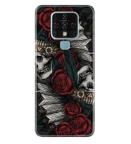 Tecno Camon 16 18P Pova Pova 3 Pova Neo Kılıf Desemli Silikon Skull Rose 1673