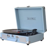 Record Master ST14012 Retro Pikap - Pudra Mavi - Bluetooth ve Şarj Özellikli