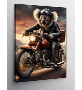 Kanvas Tablo Motorcu Koala