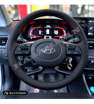 Hyundai Bayon Dikme Direksiyon Kılıfı Premium Komple Delikli Deri Siyah Dikiş 2021-2026