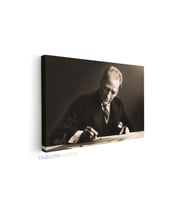 Yatay Kanvas Duvar Tablosu Ataturk Yazi Yazarken Salon Tablosu Ofis Tablosu Ev Hediyesi Dekorasyon