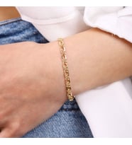14 Ayar Altın Kuş Gözü Bileklik 4 mm (Çok Renkli)
