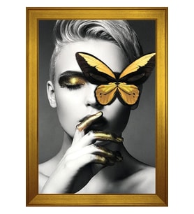 Kadın Motifli Kanvas Tablo 50 x 70 cm Gold Çerçeve