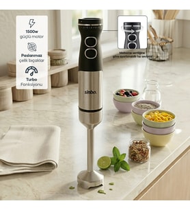 Sinbo SHB-7511 El Blenderi Paslanmaz Çelik Gövde, 2 Hız Ayarlı