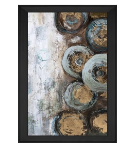 Soyut Şekiller Motifli Kanvas Tablo 80 x 110 cm Siyah Çerçeve