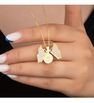 Saklı Takı 925 Ayar Gümüş Gold Kişiye Özel  Açılan Kelebek Kolye