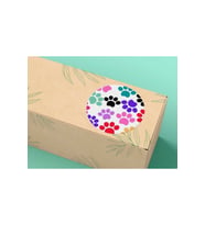 Çok Renkli Pati Etiket Mat Sticker Pet Evcil Hayvan Paw Pençe Ayak İzi Yuvarlak 3 cm 200 Adet