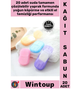 #Sabunu Outdoor Hijyenik Pratik Taşınabilir El Temizliği Doğa Dostu Kağıt Seyahat Sabunu 20 Adet