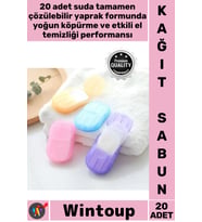 #Sabunu Outdoor Hijyenik Pratik Taşınabilir El Temizliği Doğa Dostu Kağıt Seyahat Sabunu 20 Adet