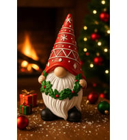 Sevimli Kırmızı Şapkalı Noel Cücesi Figürlü 2026 Yılbaşı Biblosu Objesi Masa Raf Süs Hediyesi 21 CM (Çok Renkli)