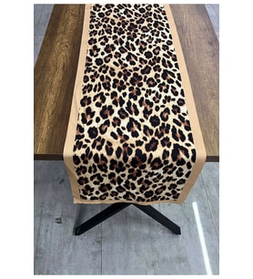Leopar Desen Şeritli Runner 40 X 140