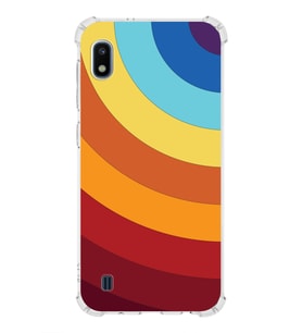 Samsung Galaxy A10  Köşe Korumalı Antişok Kapak Renk Cümbüşü Tasarımlı  Silikon Kılıf (Şeffaf)
