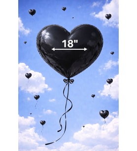 18 İnç Siyah Kalpli Folyo Balon – Şık ve Duygusal Dekor