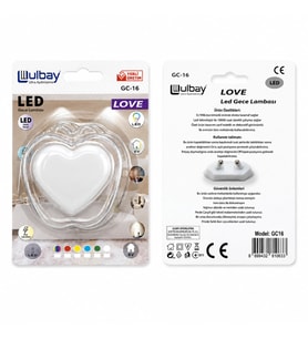 10 ADET KALP LEDLİ GECE LAMBASI GC-16 (5680)