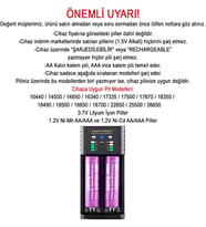 Lexroo 18650 Pil Şarj Cihazı Li-Ion ve Ni-MH 2 Yuvalı, Siyah, GT-BC06