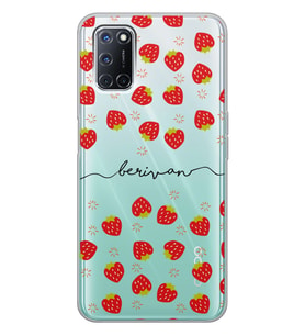 Oppo Strawberries Tasarımlı Şeffaf Telefon Kılıfı