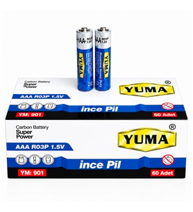 AAA R03P 1.5V Carbon Super Power 60’lı Paket İnce Kalem Pil
