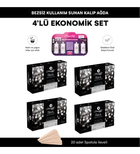 Smoothly Black Kalıp Ağda Ekonomik Set, El Ağdası KUAFÖR AĞDASI ERKEK SPORCU AĞDASI - 500 g. x 4 adet kalıp ağda