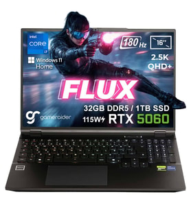 GameRaider FLUX GR16 Intel Core i7-14650HX 32GB DDR5 1TB SSD RTX 5060 8GB 115W 16 inç 2.5K QHD+ 180Hz W11 Home Gaming Laptop