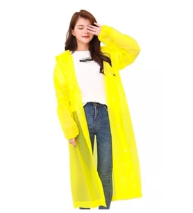 Unisex Kadın ve Erkek YAĞMURLUK  %100 EVA Çıtçıtlı Kapüşonlu SARI Renk