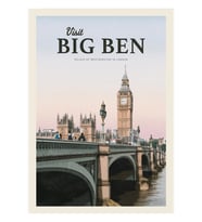 Big Ben Tablo Ahşap Poster Dekoratifnı Ziyaret Edin