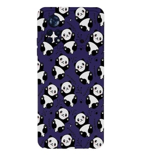 Xiaomi Poco X4 Pro Uyumlu Lansman Kılıf Panda Tasarımlı İçi Kadife Kapak-Mor (Şeffaf)