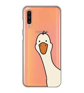 Samsung Galaxy A70 Uyumlu Sevimli Ördek Desenli Şeffaf Telefon Kılıfı