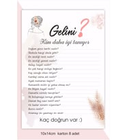 Gelini Kim Daha İyi Tanıyor? Bekarlığa Veda Soru Kartları 8 Adet 10x14cm