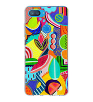 PrintiFy Xiaomi Mi 8 Lite ile Uyumlu 1mm Slim Fit Retro Renkler 6 Baskılı Şeffaf  Kılıf