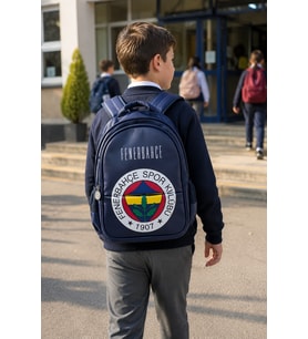 Fenerbahçe Orijinal Lisanslı Logo Desenli Okul Sırt Çantası Taraftar Öğrenci 38x30x14 cm