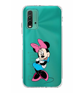 Xiaomi Redmi 9T  Kamera Korumalı Kapak Minnie Mouse Tasarımlı Şeffaf  Kılıf