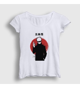 Presmono Kadın Beyaz Satoru Anime Jujutsu Kaisen T-Shirt 130638tt