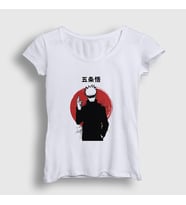 Presmono Kadın Beyaz Satoru Anime Jujutsu Kaisen T-Shirt 130638tt